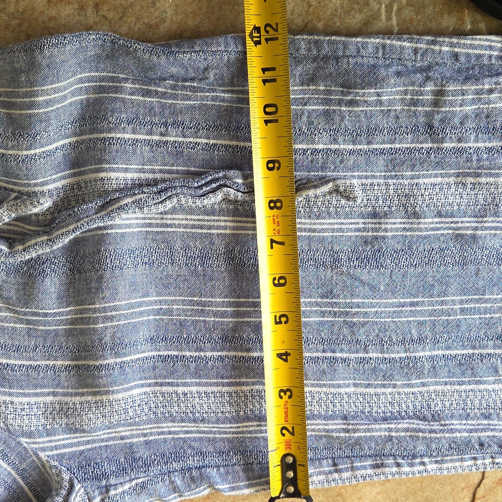 Guess Blue Striped Chambray Jumpsuit with Wide-Leg Design - Picture 11 of 17
